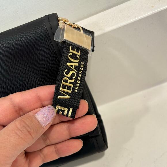 New Versace Cosmetic Bag Black & Gold Perfumes Bag New Bath, Travel Pouch - Picture 4 of 13